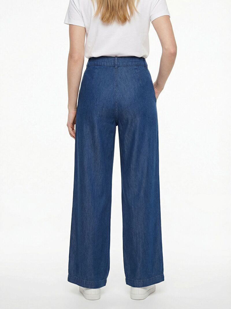 Pleated Palazzo Palazzo Fıt Kadın Pantolon