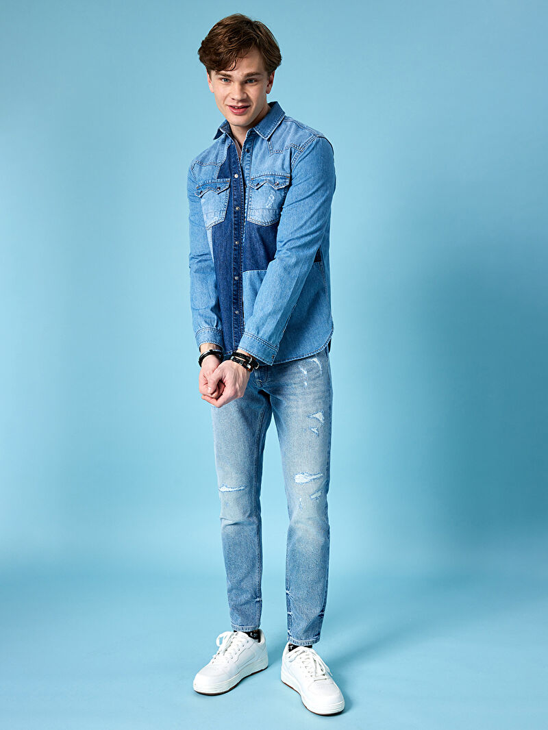 Slim Fit Erkek Gömlek U.kol