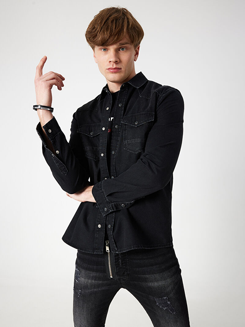 Slim Fit Erkek Gömlek U.kol