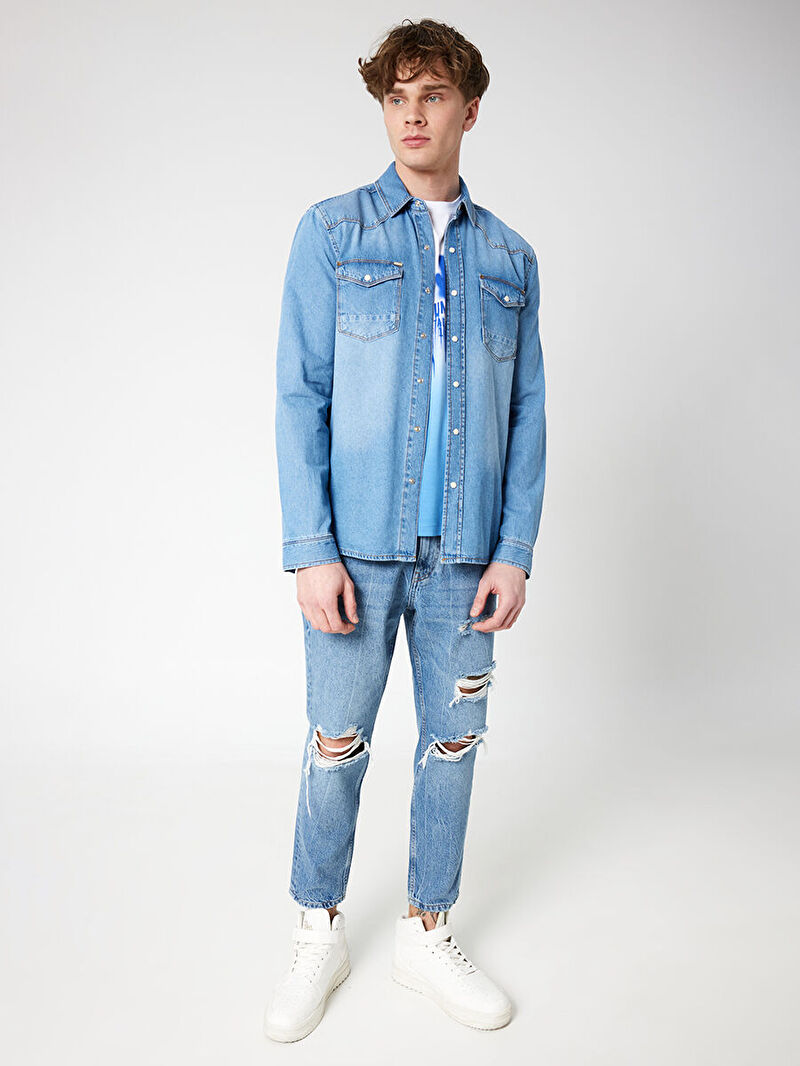 Slim Fit Erkek Gömlek U.kol