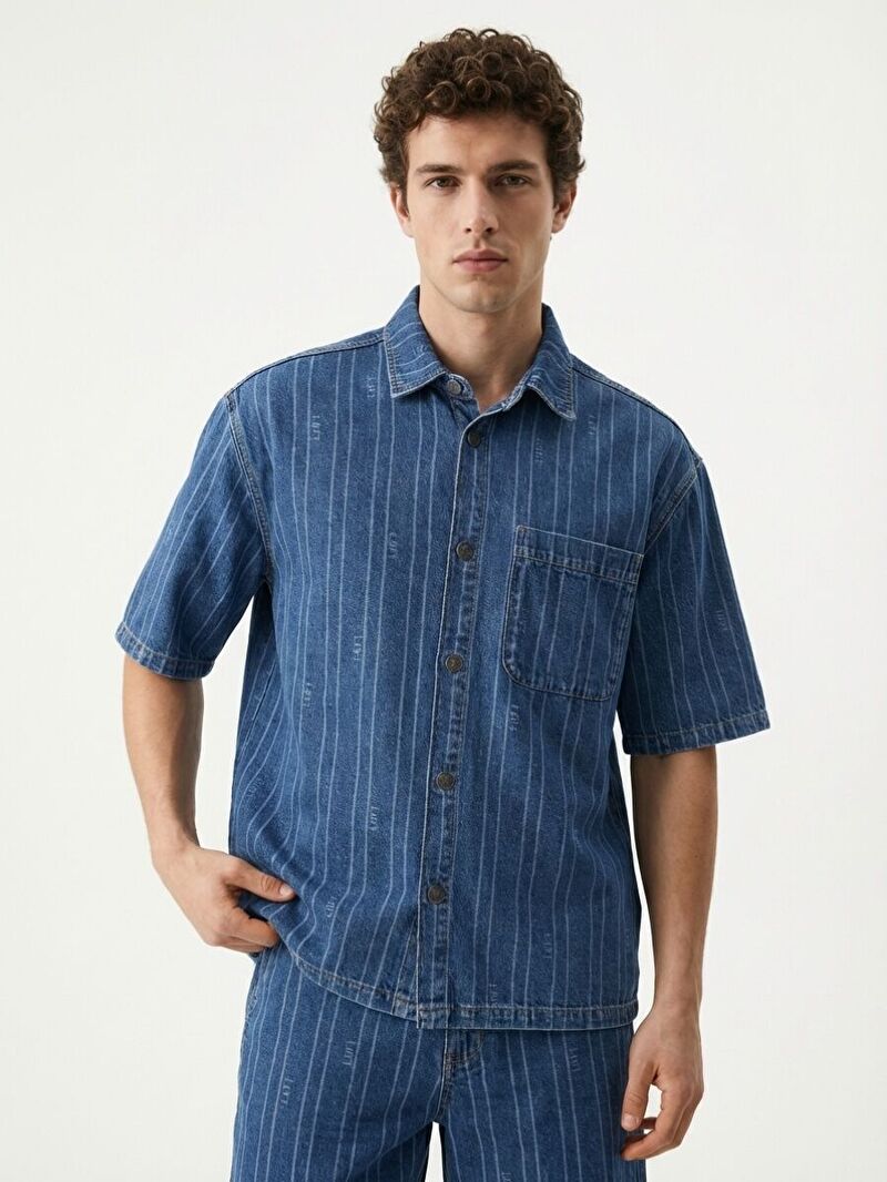 Oversize Fit Erkek Gömlek K.kol