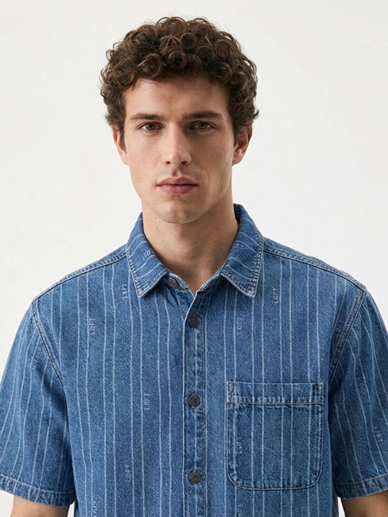 Oversize Fit Erkek Gömlek K.kol