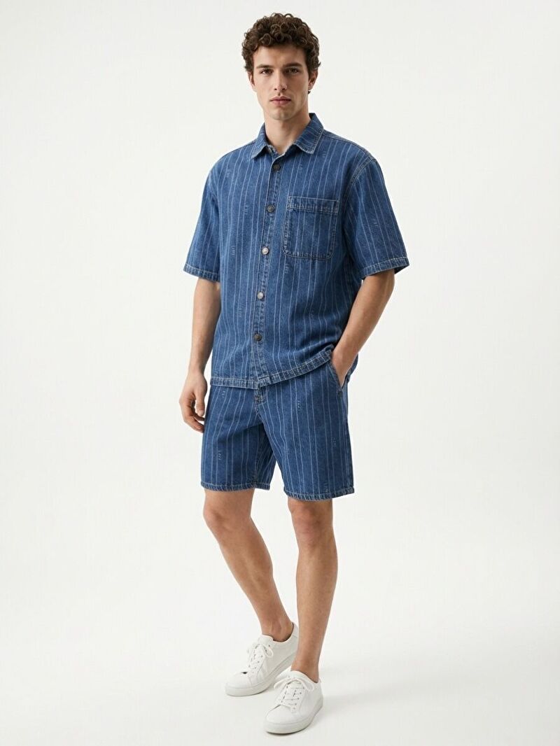 Oversize Fit Erkek Gömlek K.kol