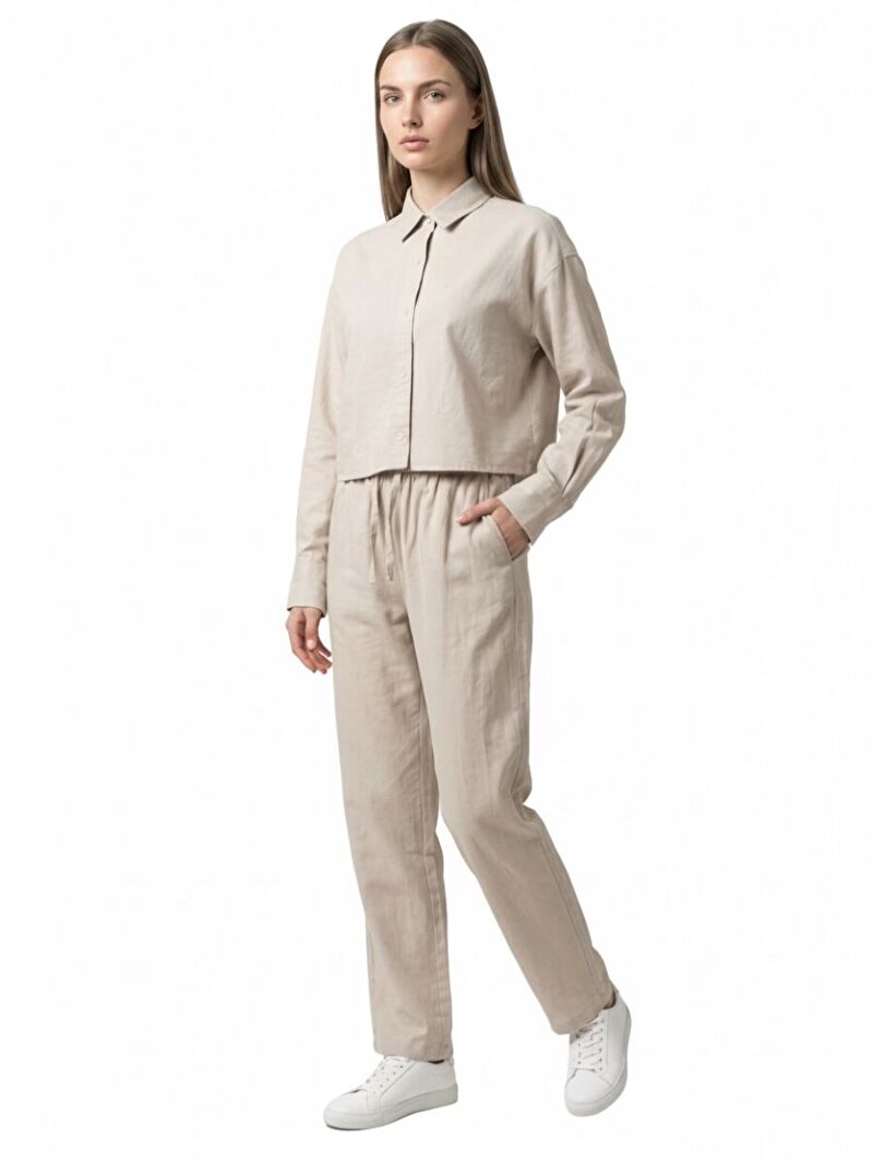 Long Crop Kadın Gömlek U.kol