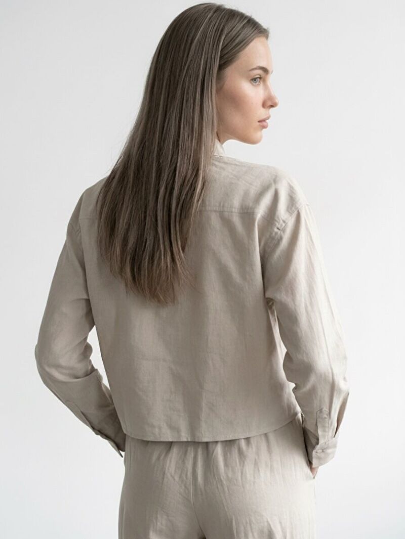 Long Crop Kadın Gömlek U.kol