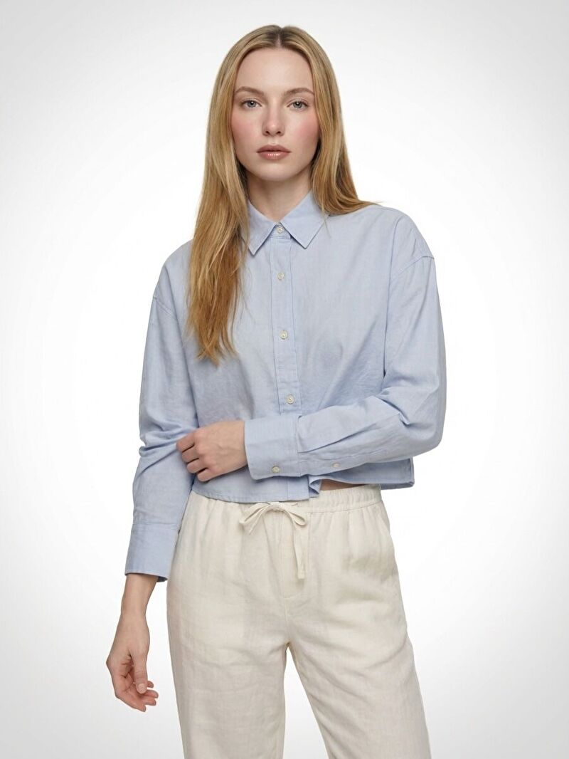 Long Crop Kadın Gömlek U.kol