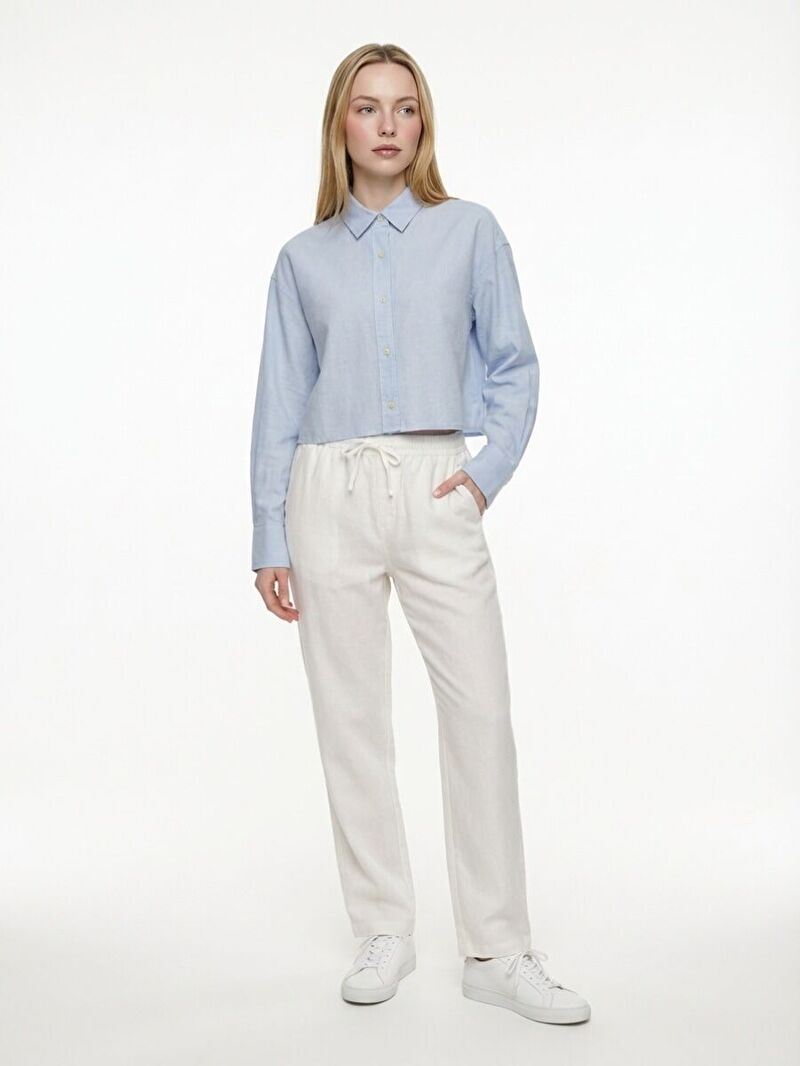 Long Crop Kadın Gömlek U.kol