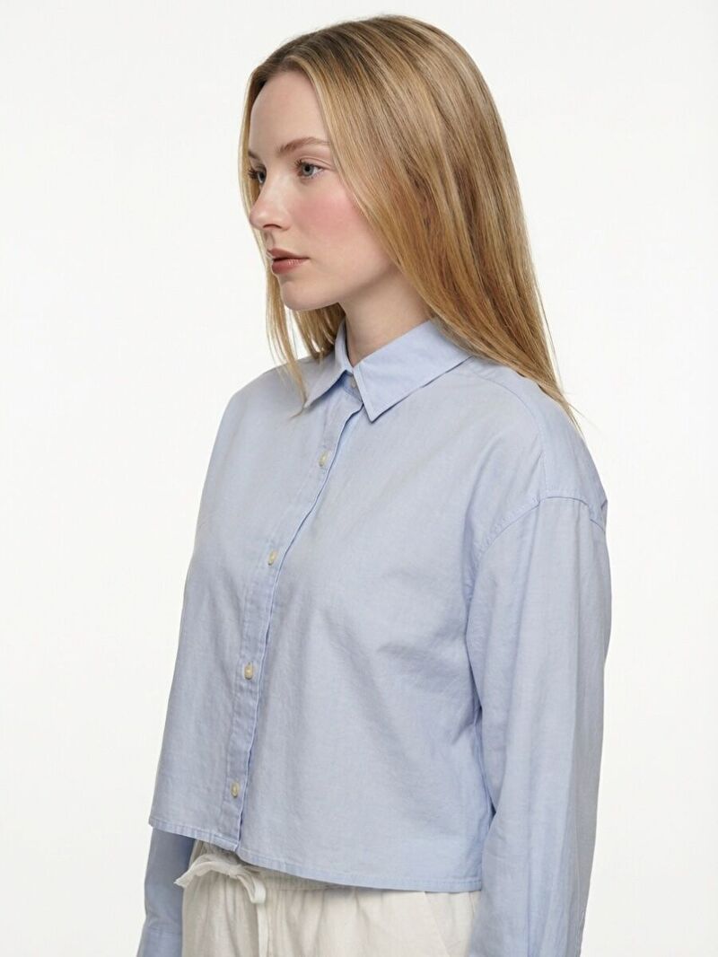 Long Crop Kadın Gömlek U.kol