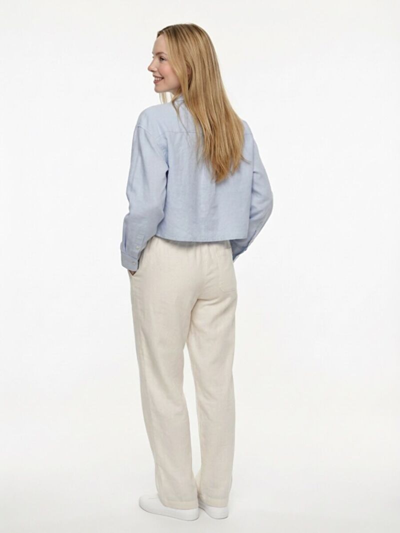 Long Crop Kadın Gömlek U.kol