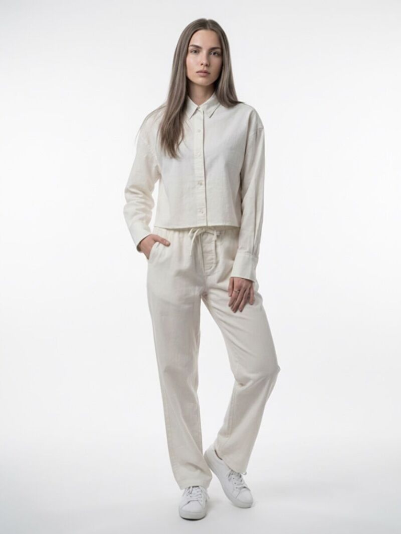 Long Crop Kadın Gömlek U.kol