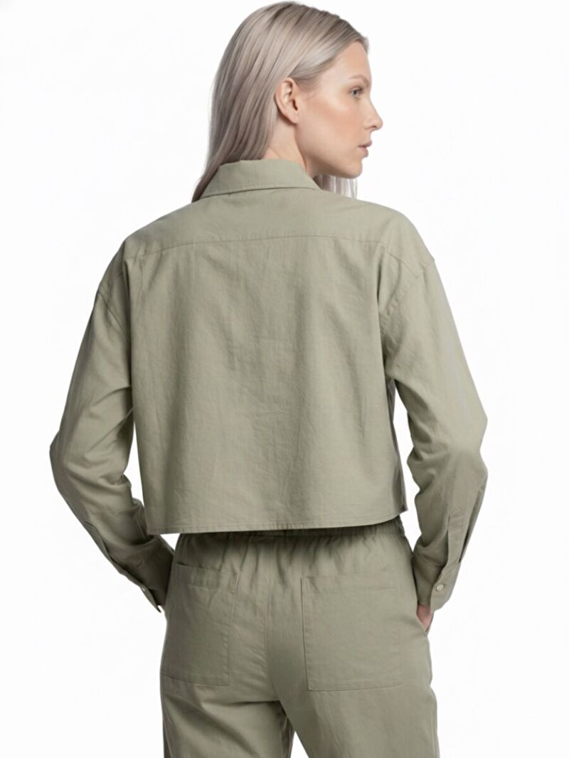 Long Crop Kadın Gömlek U.kol