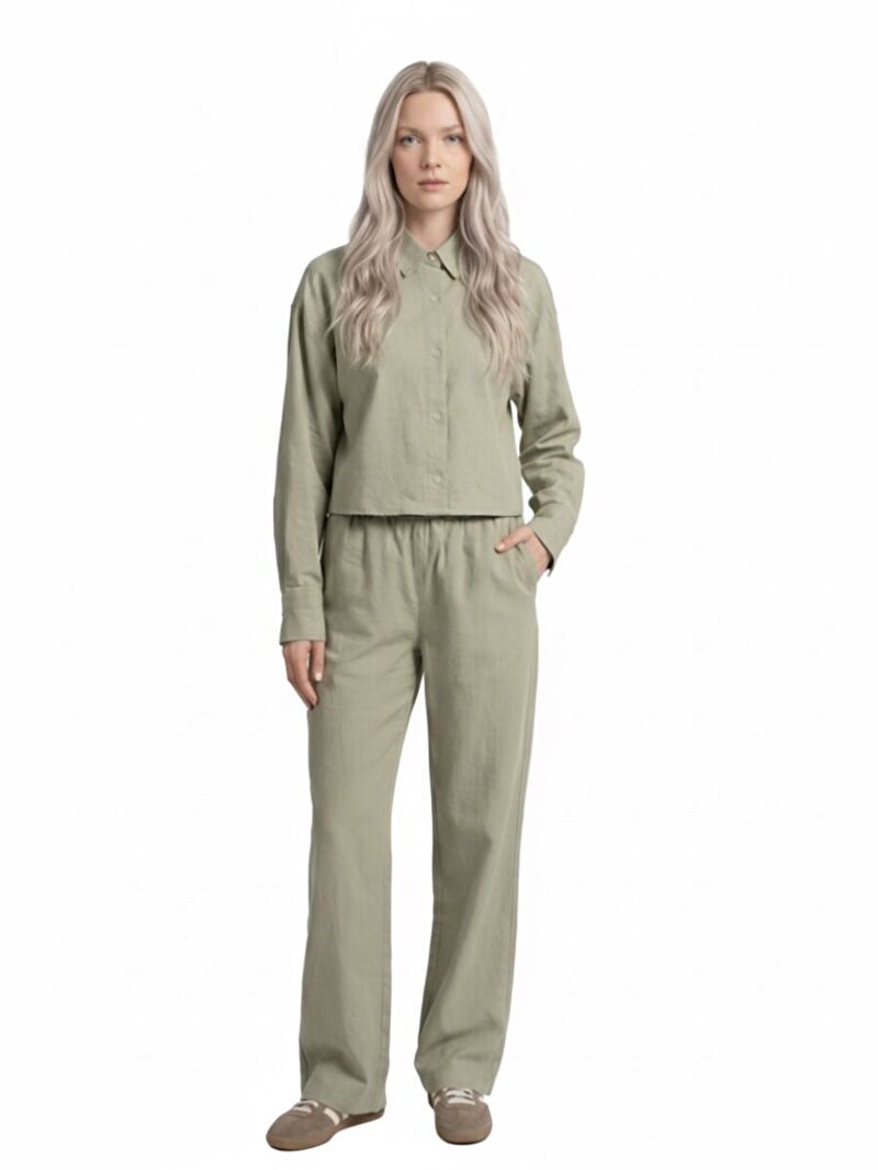 Long Crop Kadın Gömlek U.kol