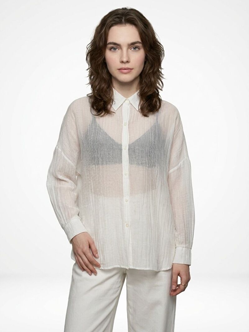 Oversize Kadın Gömlek K.kol