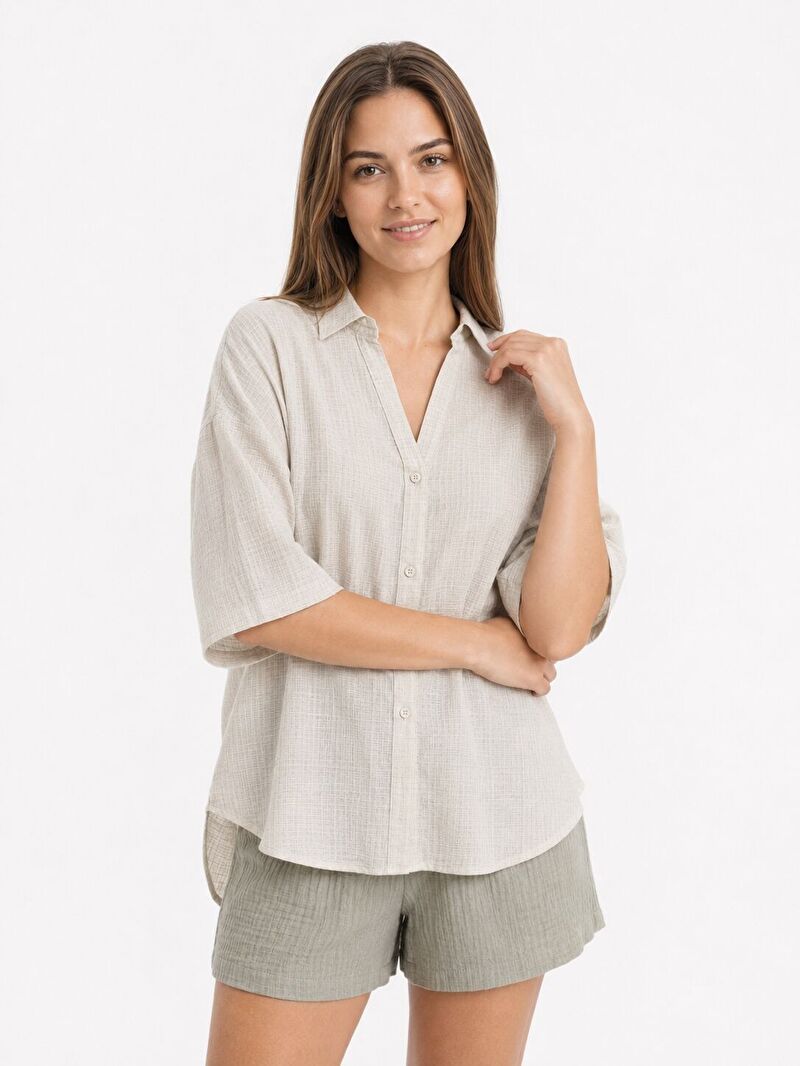 Loose Fit Kadın Gömlek K.kol