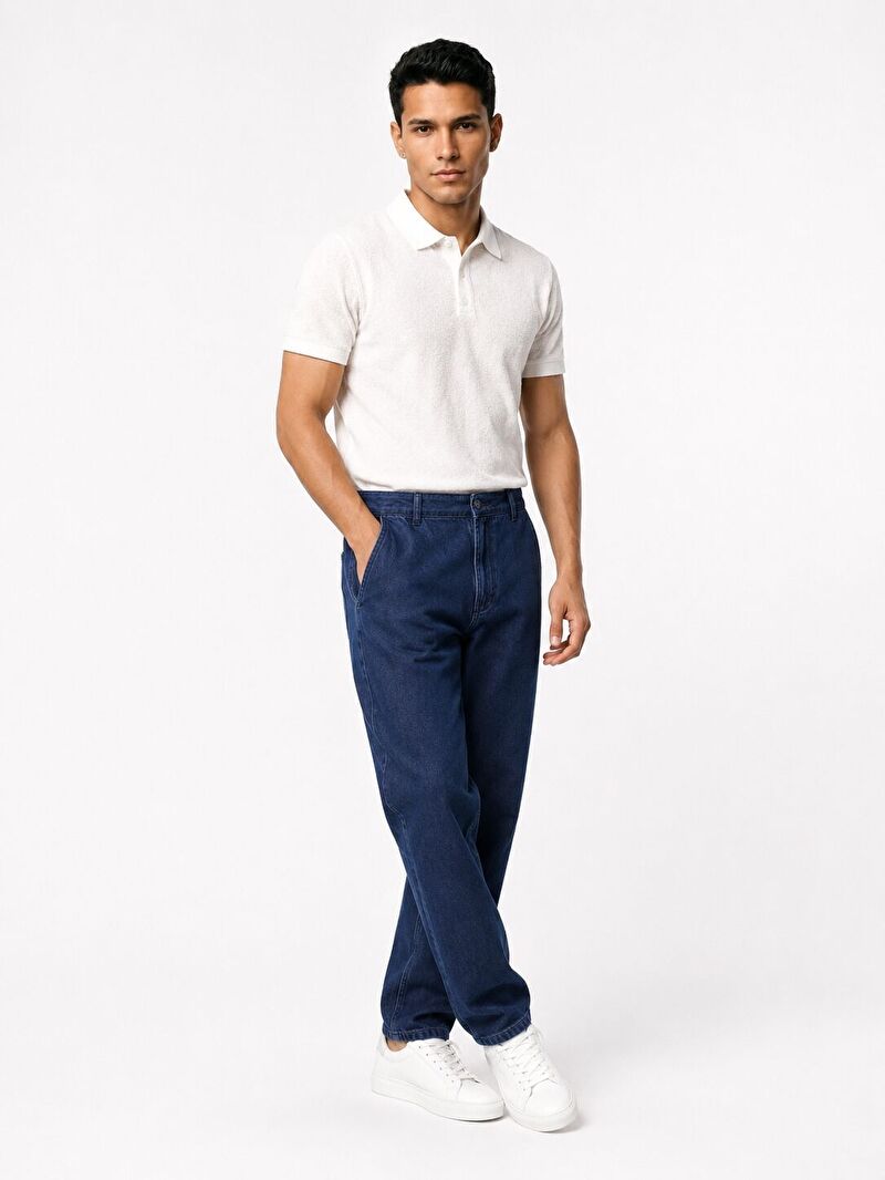 Denim Chino Relaxed Tapered Erkek Pantolon