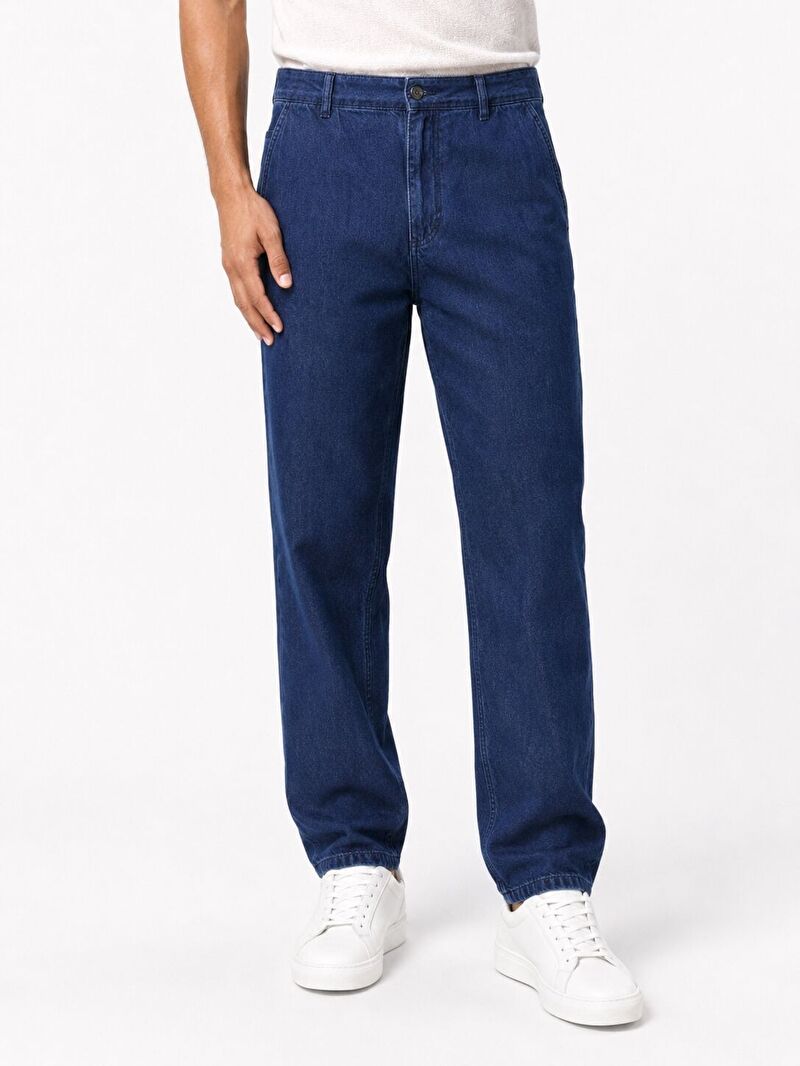 Denim Chino Relaxed Tapered Erkek Pantolon