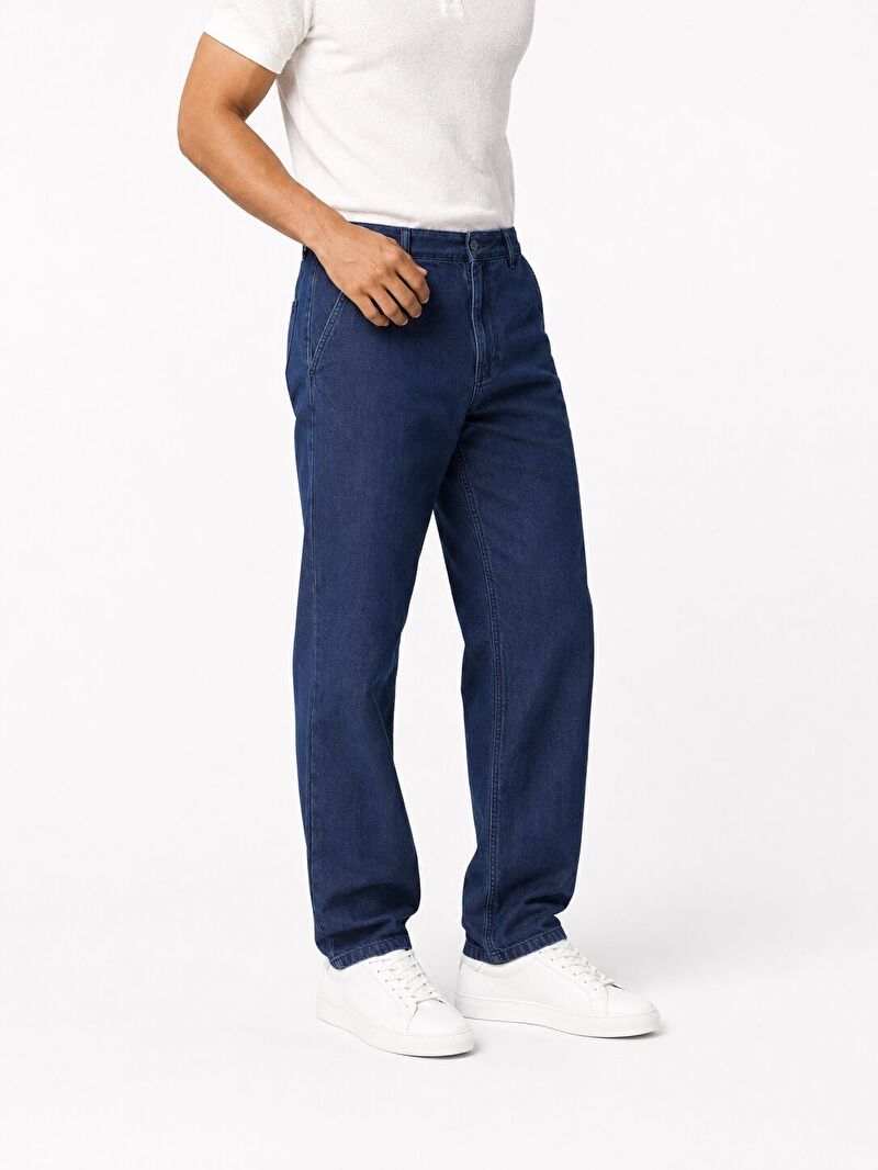 Denim Chino Relaxed Tapered Erkek Pantolon