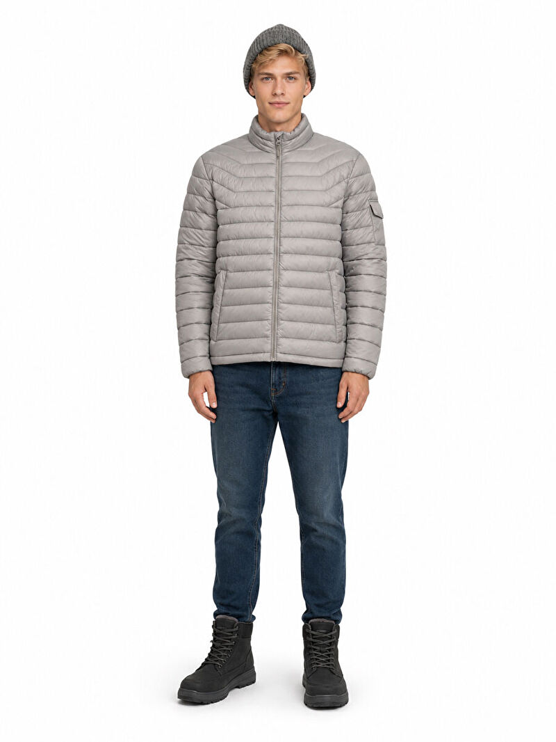 Erkek Kahverengi Balıkçı Yaka Regular Fit Mont