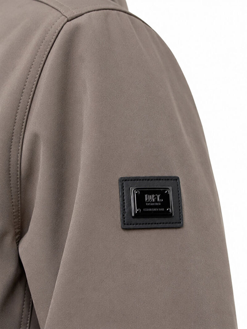 Erkek Kahverengi Kapüşonlu Regular Fit Mont