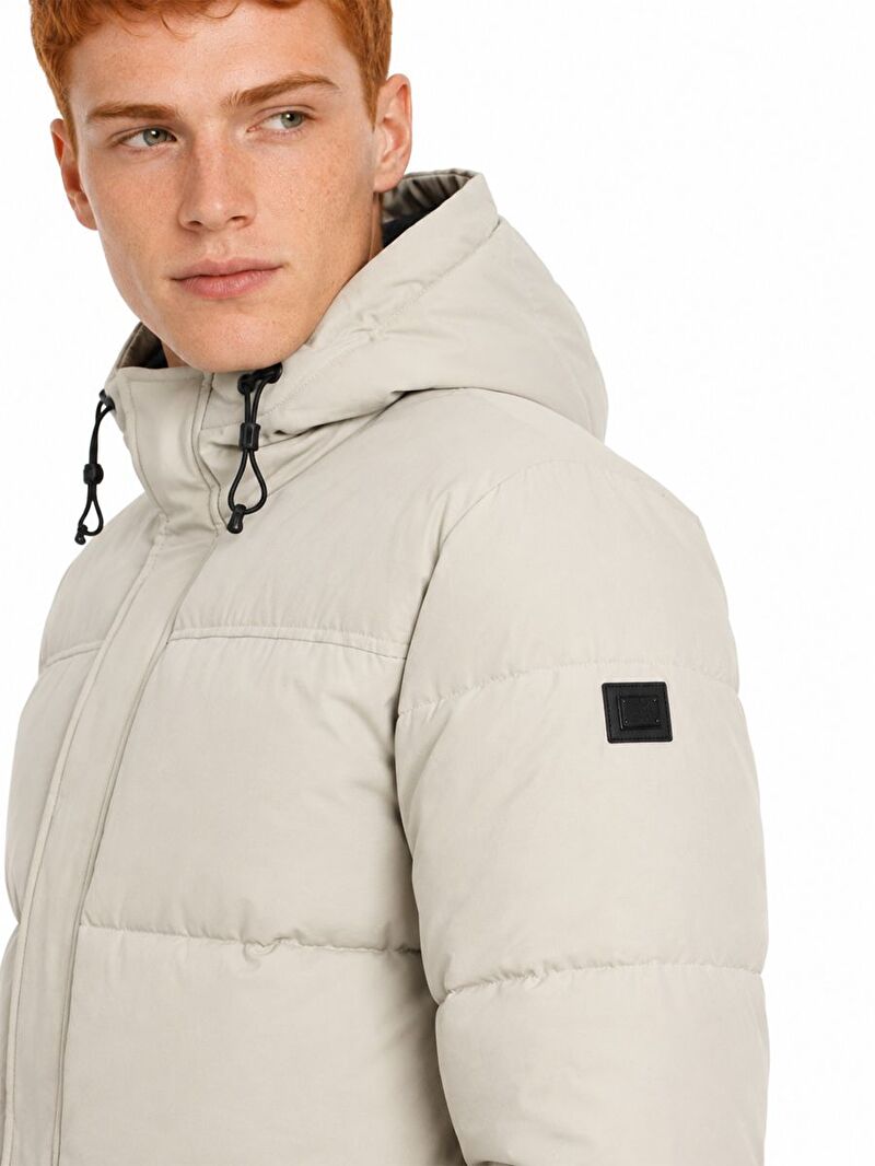 Erkek Taş Kapüşonlu Regular Fit Mont