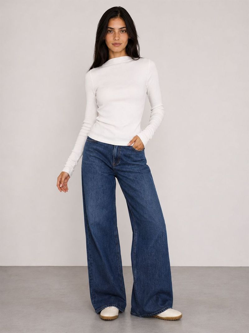 Kadın Ekru Uzun Kol Slim Fit Bluz U.kol