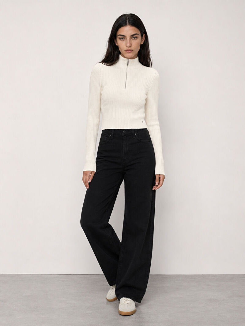 Slim Crop Fit Kadın Kazak