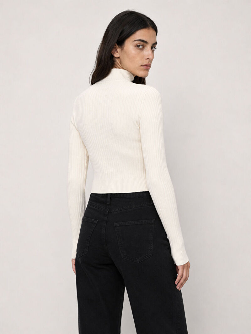 Slim Crop Fit Kadın Kazak