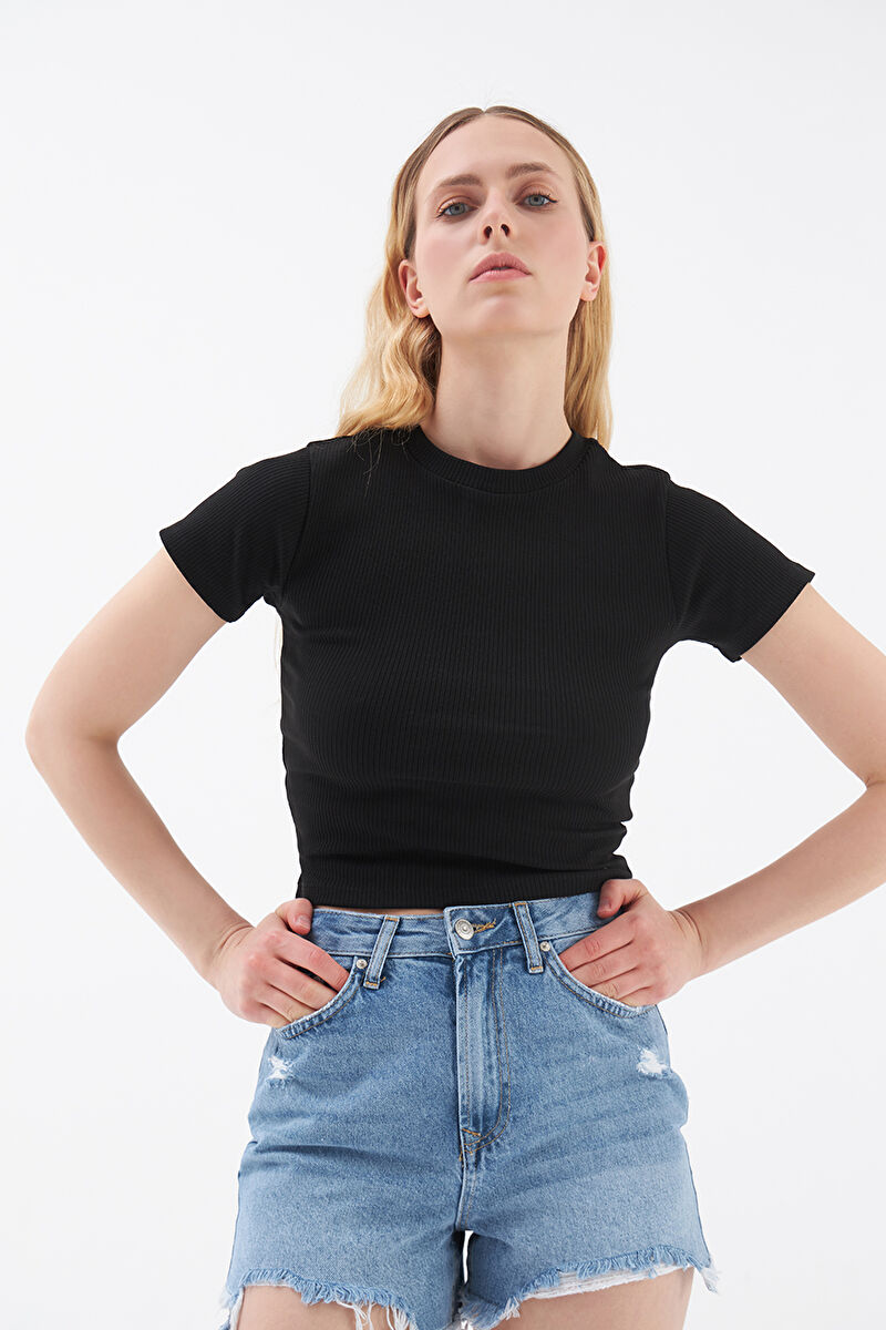 Crop Kadın Tshirt K.kol