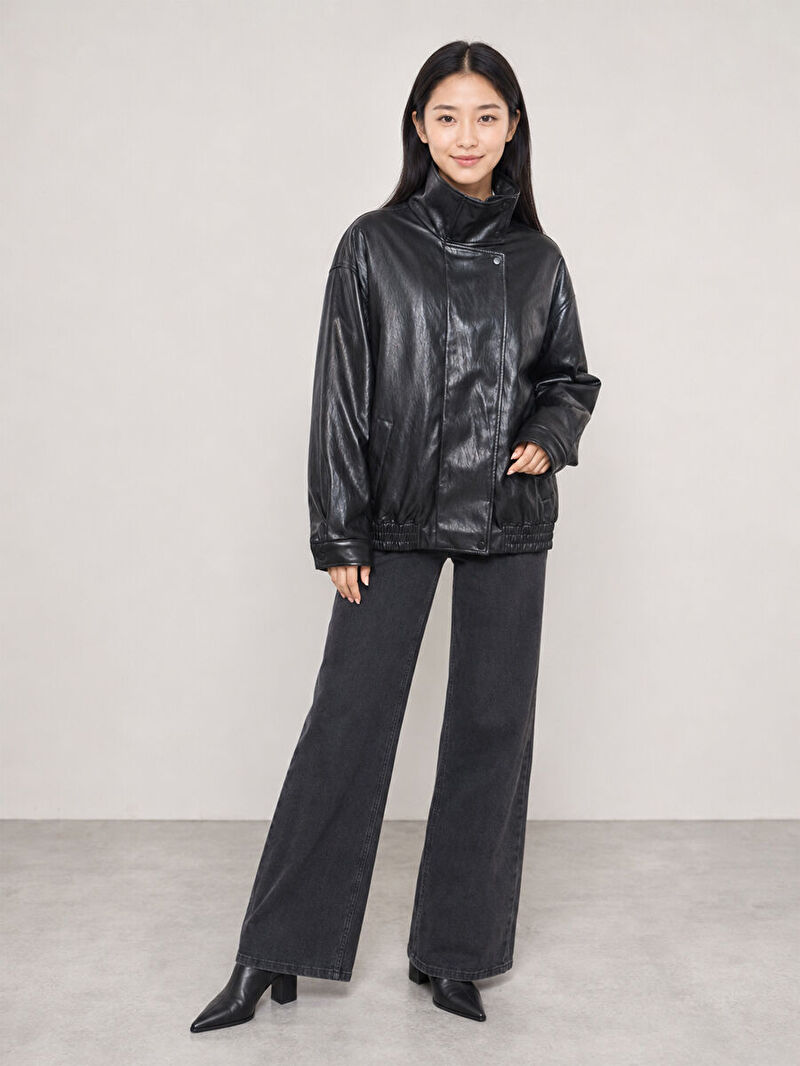 Oversize Kadın Mont Pu