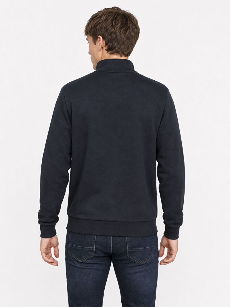 Erkek Lacivert Balıkçı Yaka Regular Fit Sweatshirt