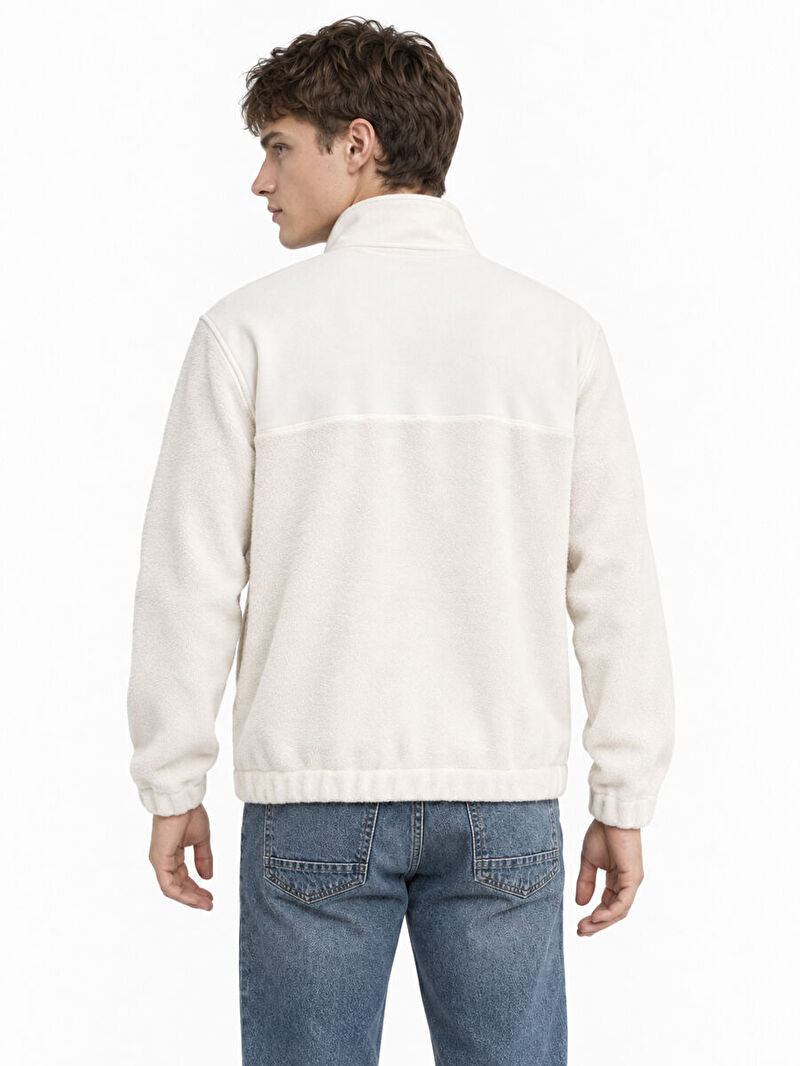 Erkek Ekru Balıkçı Yaka Regular Fit Sweatshirt