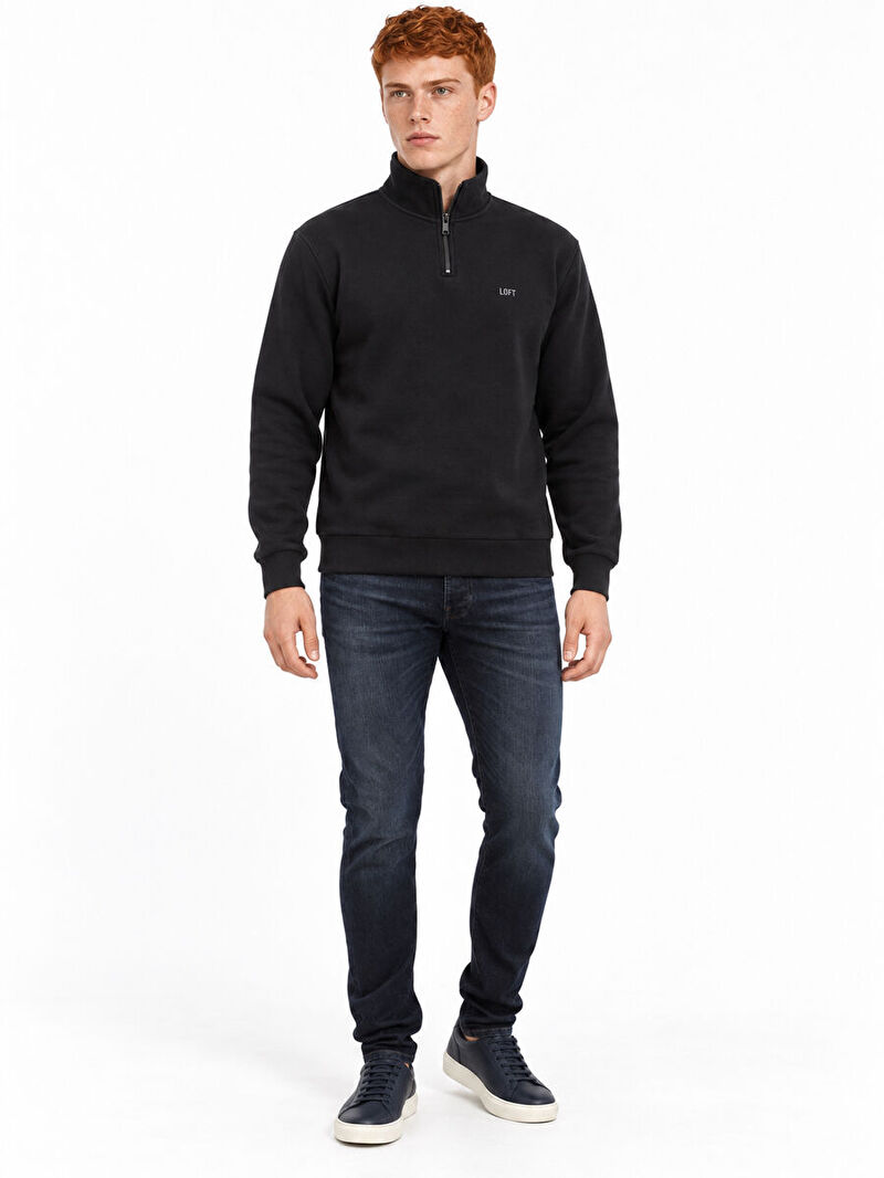 Rıcardo Erkek Mavi Siyah Dar Paça Düşük Bel Slim Fit Jean Pantolon