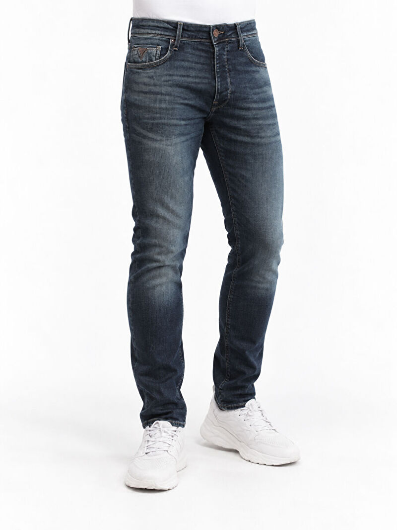 Rıcardo Erkek Od Hardal Dar Paça Düşük Bel Slim Fit Jean Pantolon