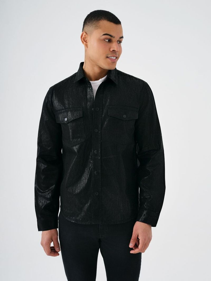 Erkek Siyah   Regular Fit Jean Gömlek