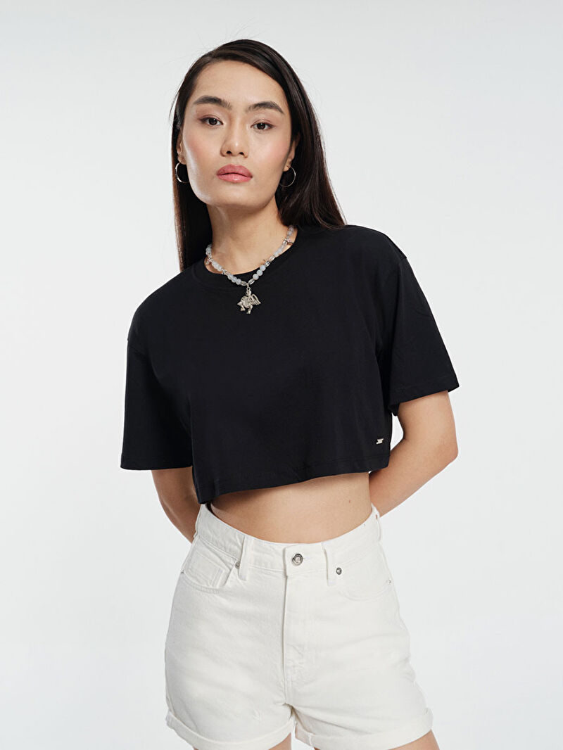 Loose Crop Kadın Tshirt K.kol