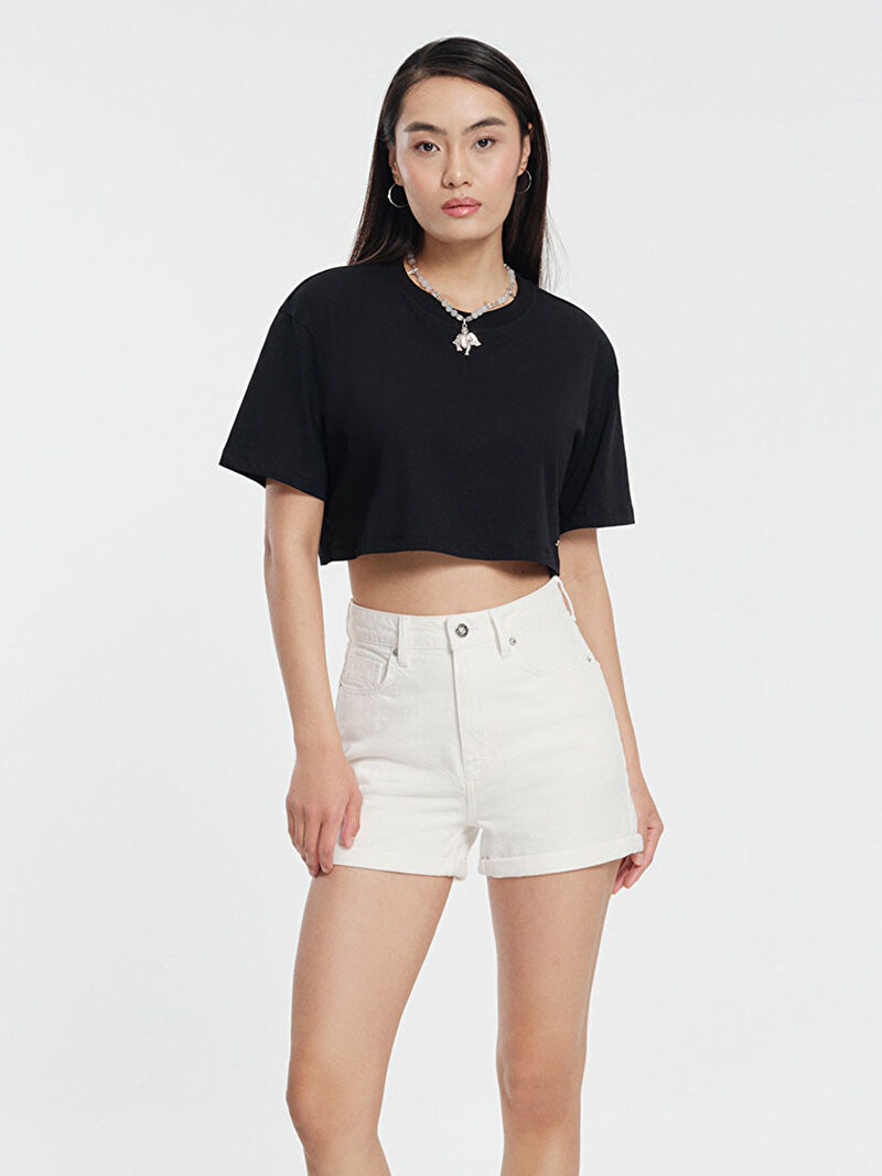 Loose Crop Kadın Tshirt K.kol