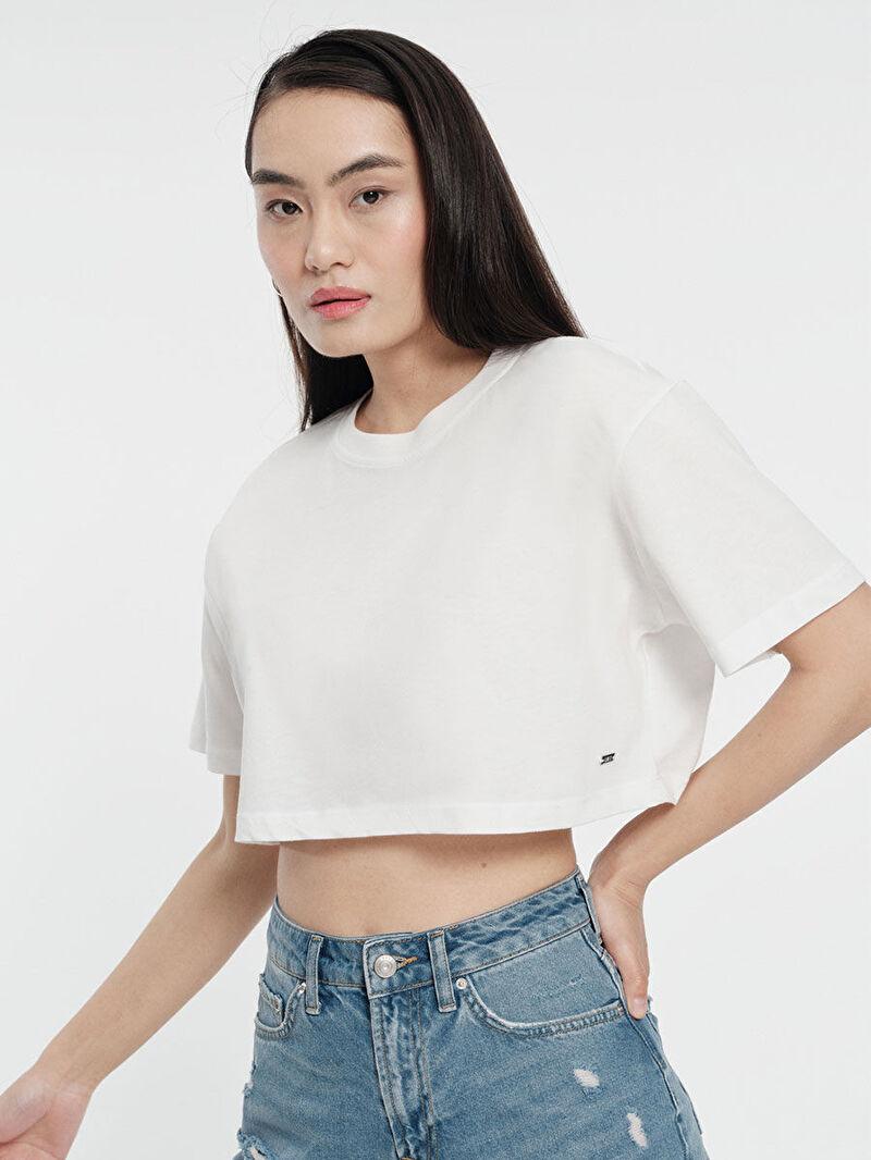Loose Crop Kadın Tshirt K.kol