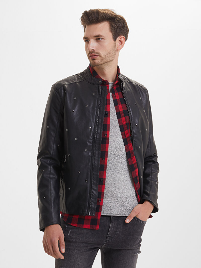 Slim Fit Erkek Mont Pu