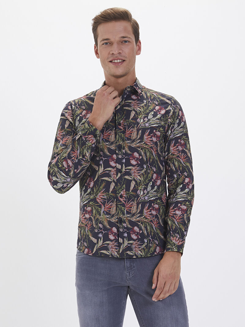 Slim Fit Erkek Gömlek U.kol