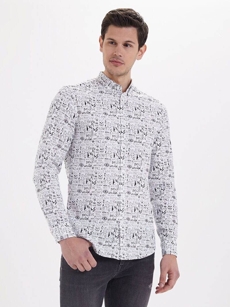 Slim Fit Erkek Gömlek U.kol