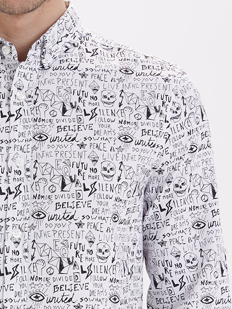 Slim Fit Erkek Gömlek U.kol