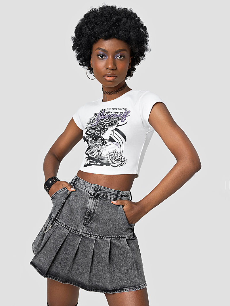 Crop Kadın Tshirt K.kol