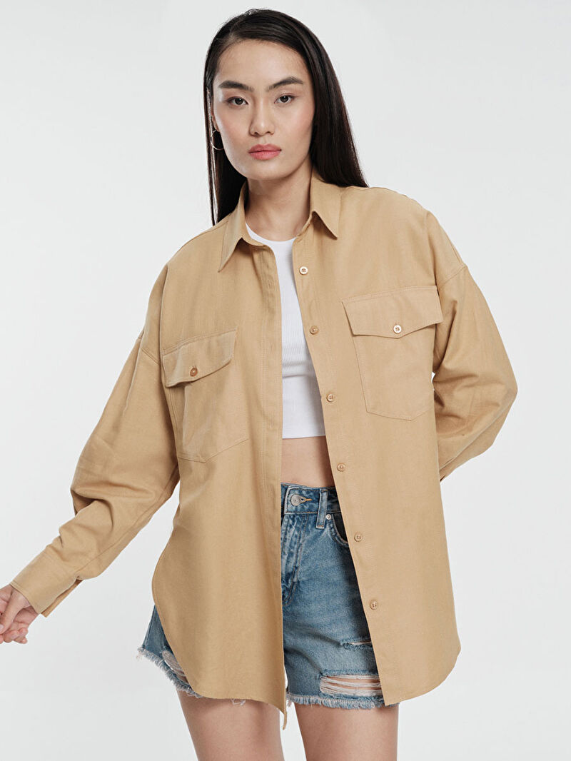 Loose Fit Kadın Gömlek U.kol