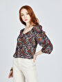 thumb-Regular Fit Kadın Bluz U.kol