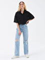thumb-Crop Kadın Gömlek K.kol