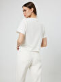 thumb-Regular Long Crop Kadın Tshirt K.kol