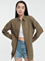 thumb-Loose Fit Kadın Gömlek U.kol