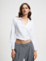 thumb-Crop Kadın Gömlek U.kol