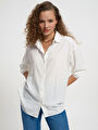 thumb-Regular Fit Kadın Gömlek U.kol