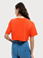 thumb-Loose Crop Kadın Tshirt K.kol